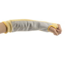 Manguito resistente al corte de 14 pulgadas de color amarillo utilizado en deportes Mangas protectoras de seguridad para armas